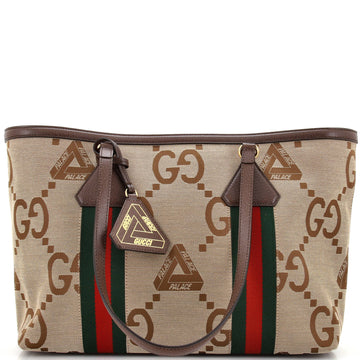 Gucci x Palace Web Shopper Tote Jumbo GG Tri-Ferg Logo Canvas Medium