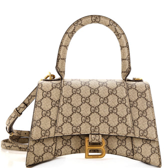 Gucci x Balenciaga The Hacker Project Hourglass Top Handle Bag GG Coated Canvas Small