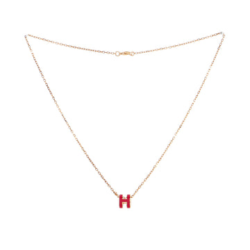 Hermes Pop H Pendant Chain Necklace Metal and Enamel Mini