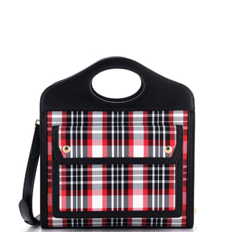 Burberry Pocket Bag Check Canvas and Leather Mini