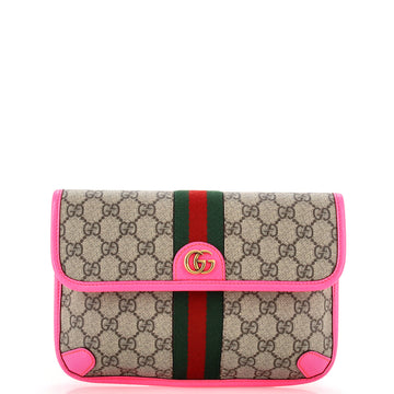 Gucci Ophidia Flap Belt Bag GG Coated Canvas