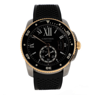 Cartier Calibre de Cartier Automatic Watch PVD Stainless Steel with Rose Gold and Rubber 42