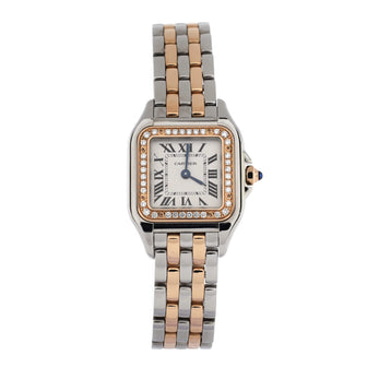 Cartier Panthere de Cartier Quartz Watch Stainless Steel and Rose Gold with Diamond Bezel 22