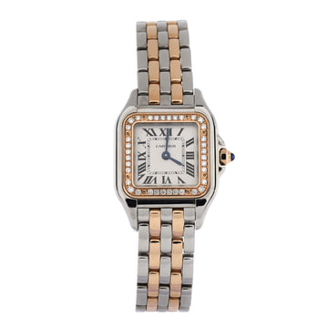 Cartier Panthere de Cartier Quartz Watch Stainless Steel and Rose Gold with Diamond Bezel 22