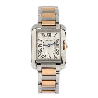 Cartier Tank Anglaise Quartz Watch Stainless Steel and Rose Gold 23