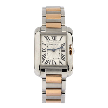 Cartier Tank Anglaise Quartz Watch Stainless Steel and Rose Gold 23