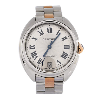 Cartier Cle de Cartier Automatic Watch Stainless Steel and Rose Gold 35
