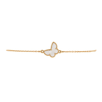 Van Cleef & Arpels Sweet Alhambra Butterfly Bracelet 18K Yellow Gold and Mother of Pearl
