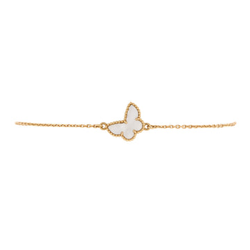 Van Cleef & Arpels Sweet Alhambra Butterfly Bracelet 18K Yellow Gold and Mother of Pearl