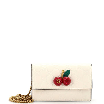 Gucci Cherries Wallet on Chain Guccissima Leather Mini