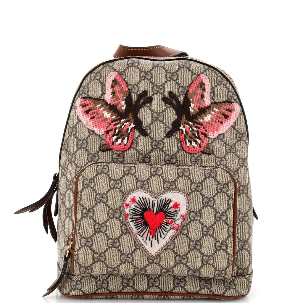 Gucci Zip Pocket Backpack Embroidered #249848G10B Gucci Zip Pocket Backpack Embroidered GG Coated Canvas Small  main image 4
