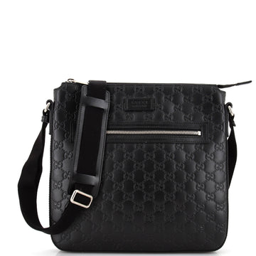 Gucci Signature Zip Messenger Bag Guccissima Leather Medium