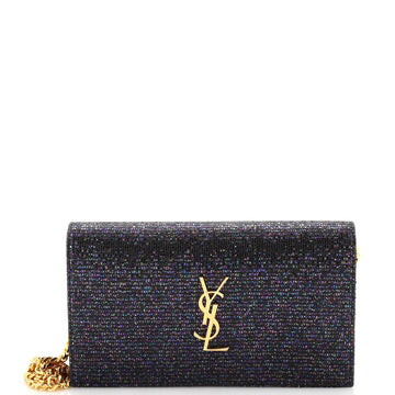 Saint Laurent Classic Monogram Wallet on Chain Glitter