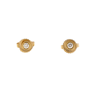 Tiffany & Co. Elsa Peretti Diamonds By The Yard Stud Earrings 18K Yellow Gold with Diamonds 0.10CT