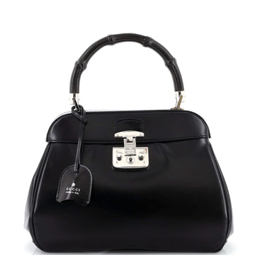 Gucci Lady Lock Bamboo Top Handle Bag Leather Medium