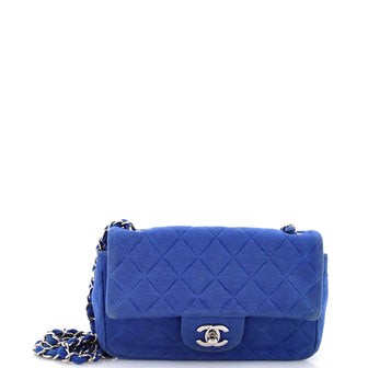 Chanel Classic Single Flap Bag Quilted Jersey Mini