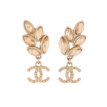 Chanel CC Sparkling Wheat Dangle Earrings Metal with Crystals