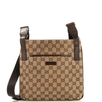 Gucci Zip Top Messenger Bag GG Coated Canvas Small