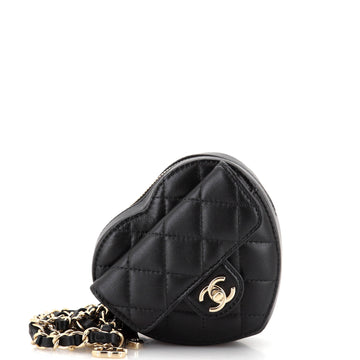 Chanel CC in Love Heart Belt Bag Quilted Lambskin