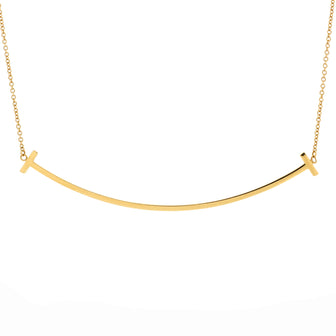 Tiffany & Co. T Smile Pendant Necklace 18K Yellow Gold Large