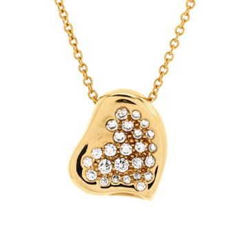 Tiffany & Co. Elsa Peretti Full Heart Necklace 18K Yellow Gold with Pave Diamonds