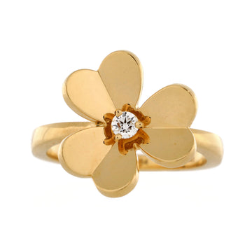 Van Cleef & Arpels Frivole 1 Flower Ring 18K Yellow Gold with Diamond Small