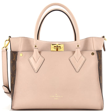 Louis Vuitton On My Side Tote Leather with Monogram Canvas MM