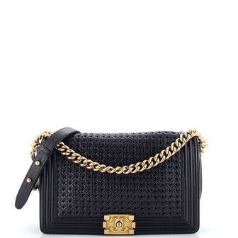 Chanel Boy Flap Bag Braided Sheepskin New Medium