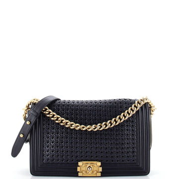 Chanel Boy Flap Bag Braided Sheepskin New Medium