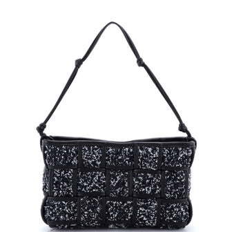 Bottega Veneta Cassette Baguette Pochette Maxi Intrecciato Tweed