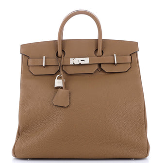 Hermes HAC Birkin Bag Brown Togo with Palladium Hardware 40
