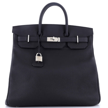 Hermes HAC Birkin Bag Black Togo with Palladium Hardware 40