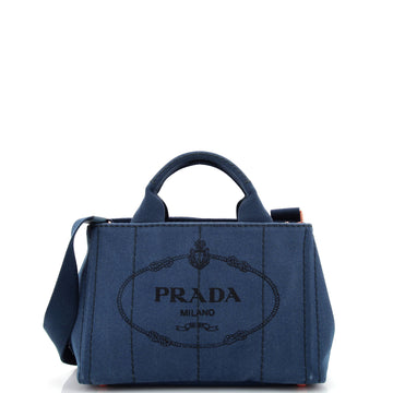 Prada Canapa Convertible Tote Canvas Mini