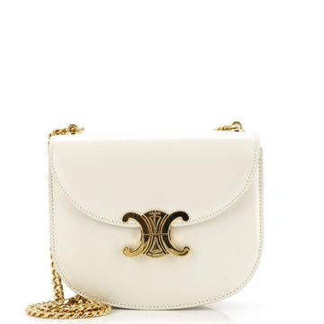 Celine Triomphe Besace Clea Chain Flap Bag Leather