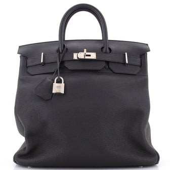Hermes HAC Birkin Bag Black Togo with Palladium Hardware 40