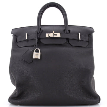 Hermes HAC Birkin Bag Black Togo with Palladium Hardware 40