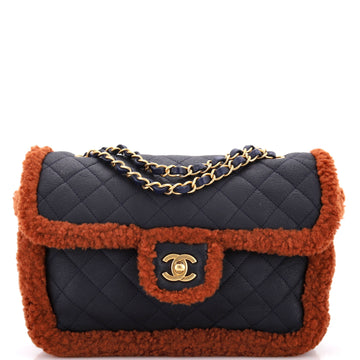 Chanel CC Flap Bag Quilted Sheepskin with Shearling Medium