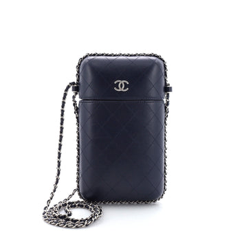 Chanel Chain Around Phone Holder Box Crossbody Quilted Lambskin