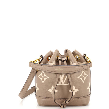 Louis Vuitton Noe NM Handbag Bicolor Monogram Empreinte Leather Nano
