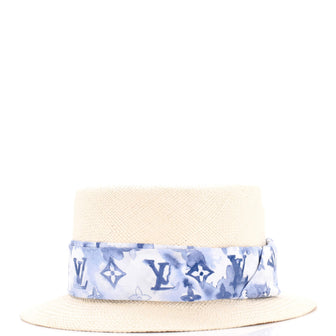 Louis Vuitton Summer Hat Straw with Silk Scarf