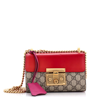 Gucci Padlock Shoulder Bag GG Coated Canvas and Leather Small