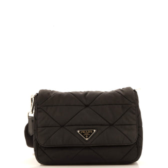 Prada Padded Flap Shoulder Bag Quilted Tessuto