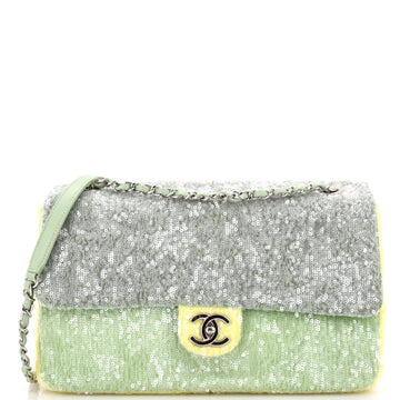 Chanel Waterfall CC Flap Bag Sequins Large