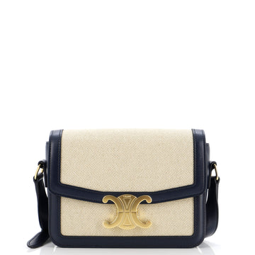 Celine Triomphe Shoulder Bag Canvas with Leather Teen