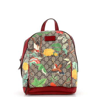 Gucci Zip Pocket Backpack Tian Print GG Coated Canvas Small
