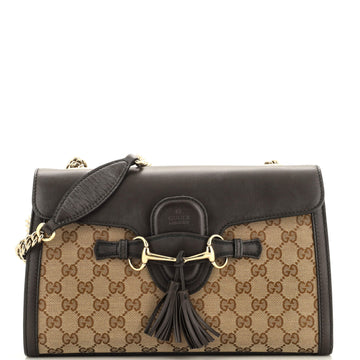 Gucci Emily Chain Flap Bag GG Canvas Medium
