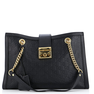 Gucci Padlock Chain Tote Guccissima Leather Medium