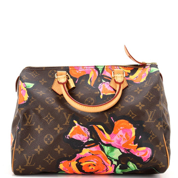 Louis Vuitton Speedy Handbag Limited Edition Monogram Roses 30