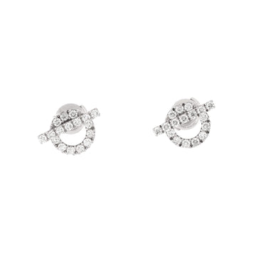 Hermes Finesse Stud Earrings 18K White Gold and Diamonds