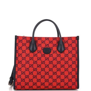 Gucci Structured Top Handle Open Tote GG Canvas Small